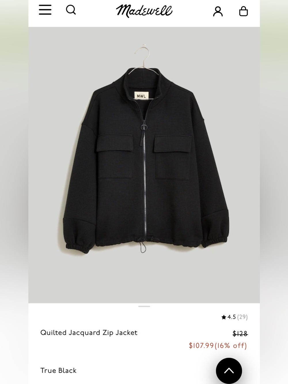 Madewell Quilted Jacquard Zip Jacket